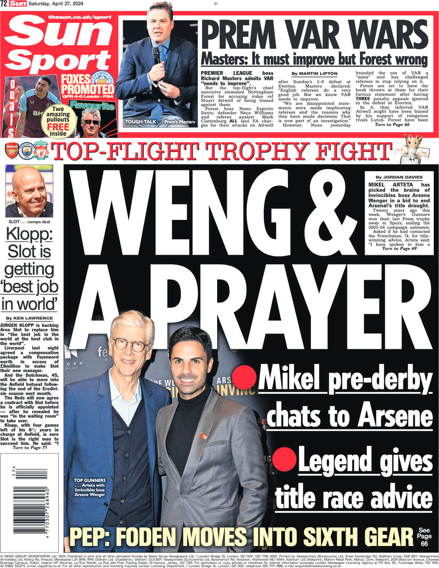 Sun Sport - Front Page - 04/27/2024