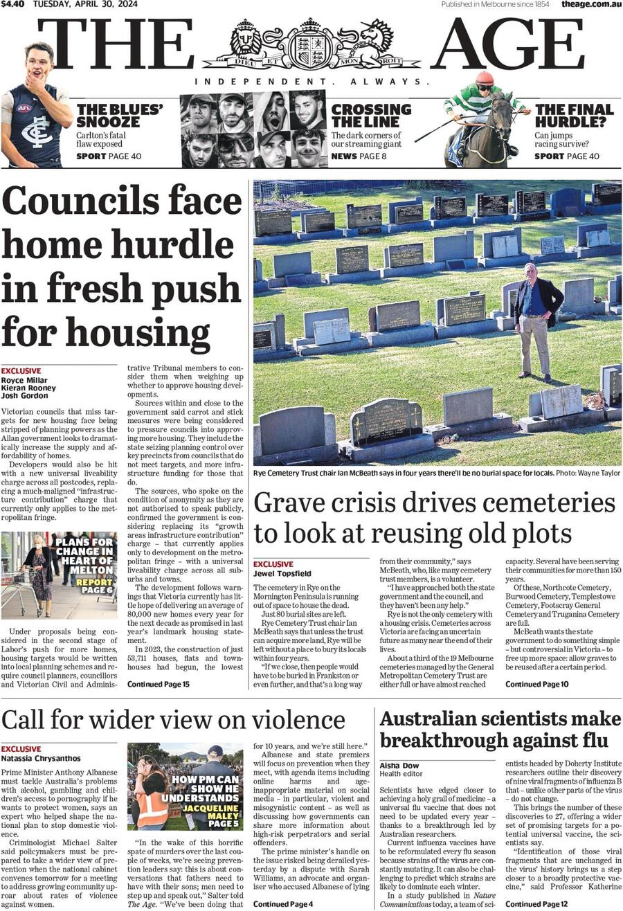 The Age - Front Page - 04/30/2024
