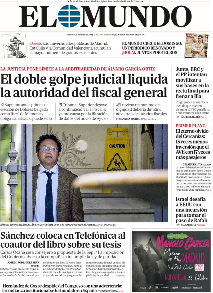 El Mundo - Front Page - 05/08/2024