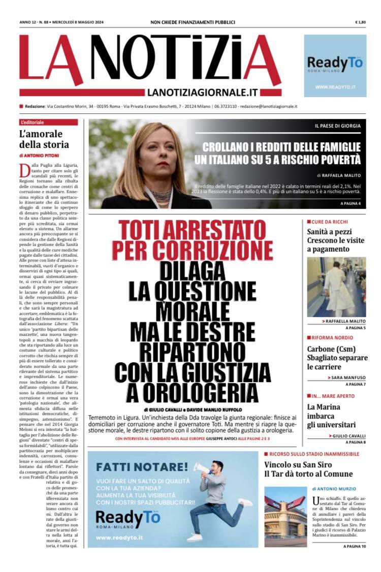 La Notizia - Front Page - 05/08/2024