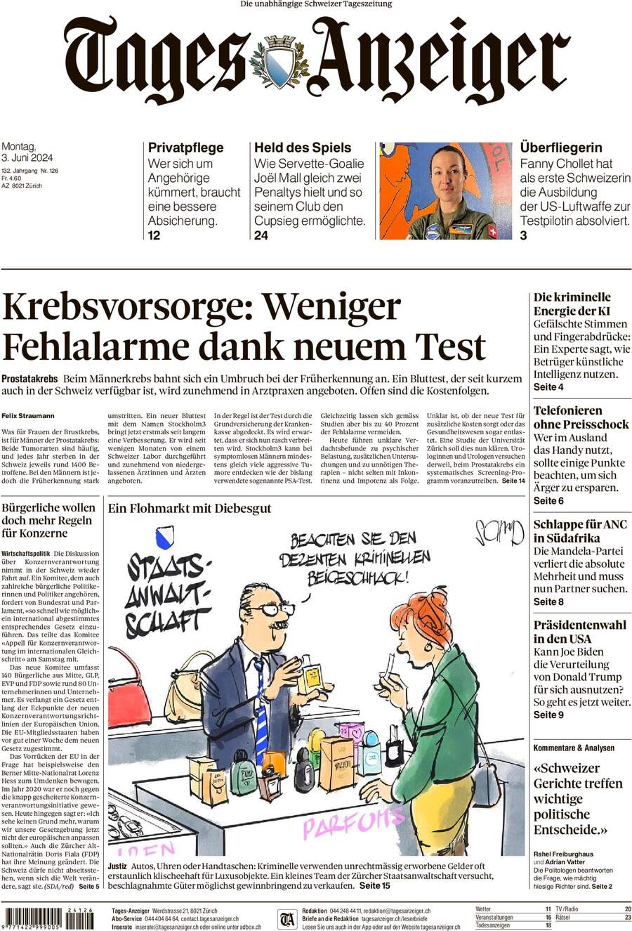 Tages-Anzeiger (Tagi TA) - Front Page - 06/03/2024