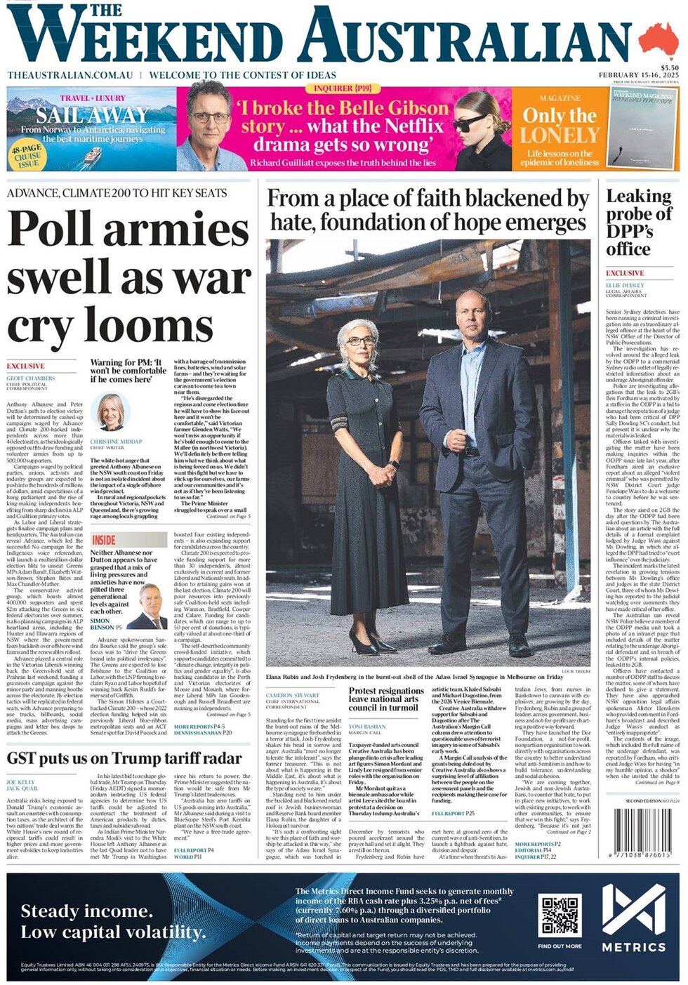The Australian - Today's Front Page, 16/02/2025