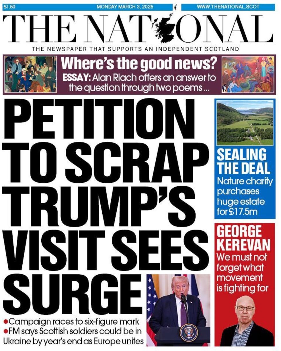 The national scotland today s front page 03 03 2025