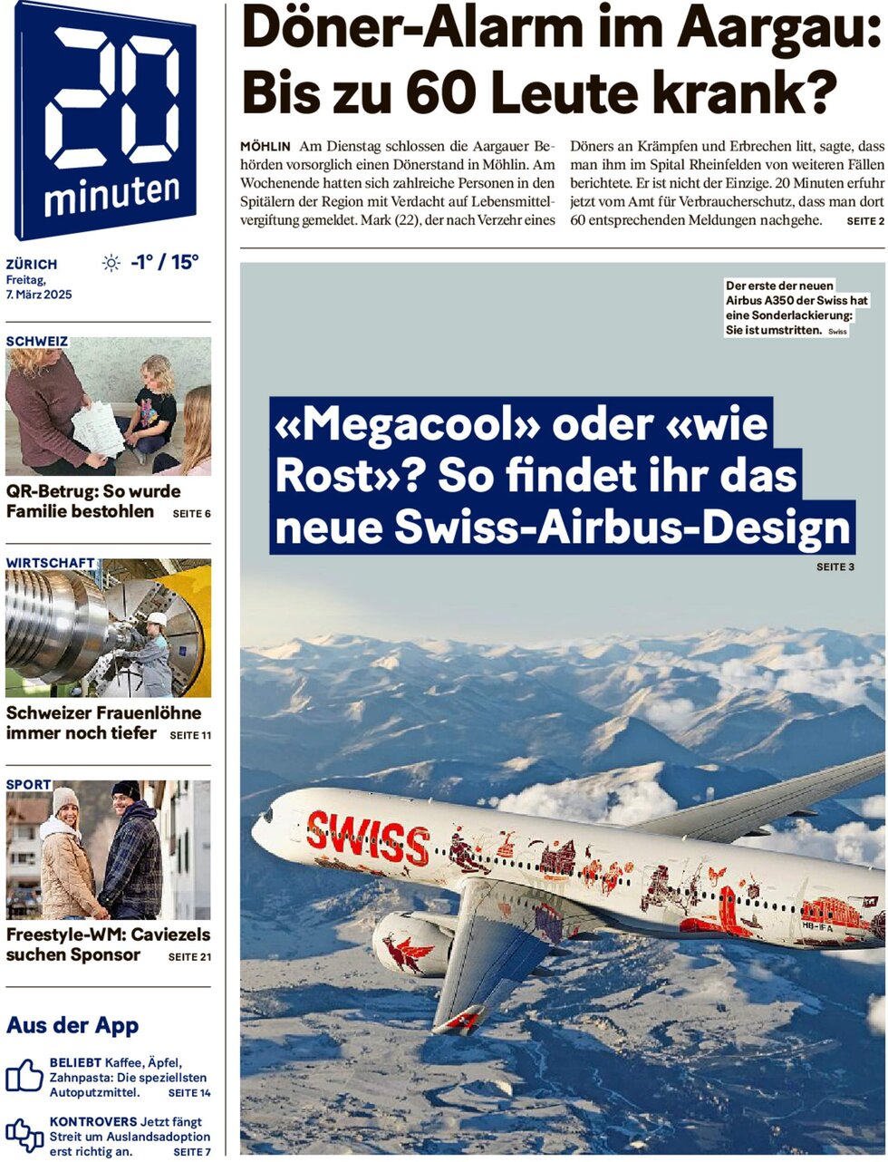 20 Minuten - Today's Front Page, 07/03/2025