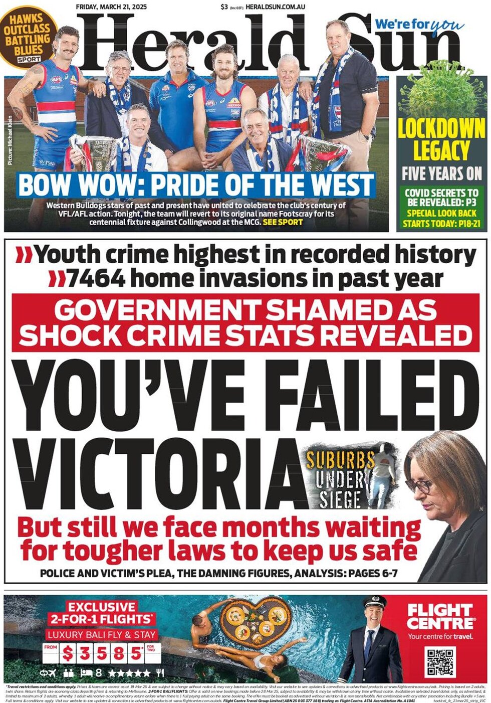 Herald Sun - Front Page - 03/21/2025