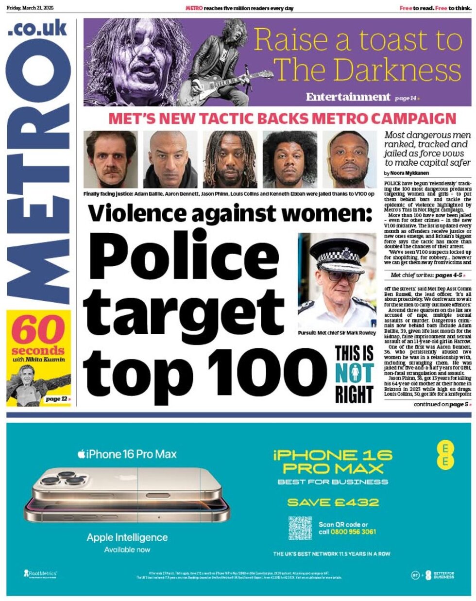 Metro UK - Front Page - 03/21/2025