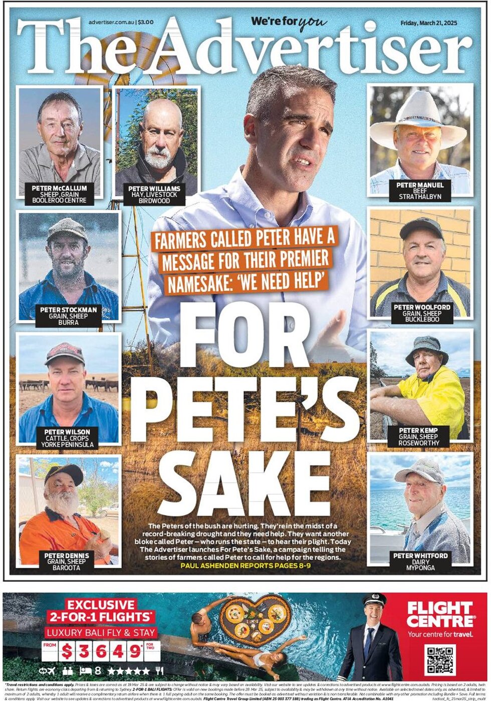 The Advertiser  - Front Page - 03/21/2025
