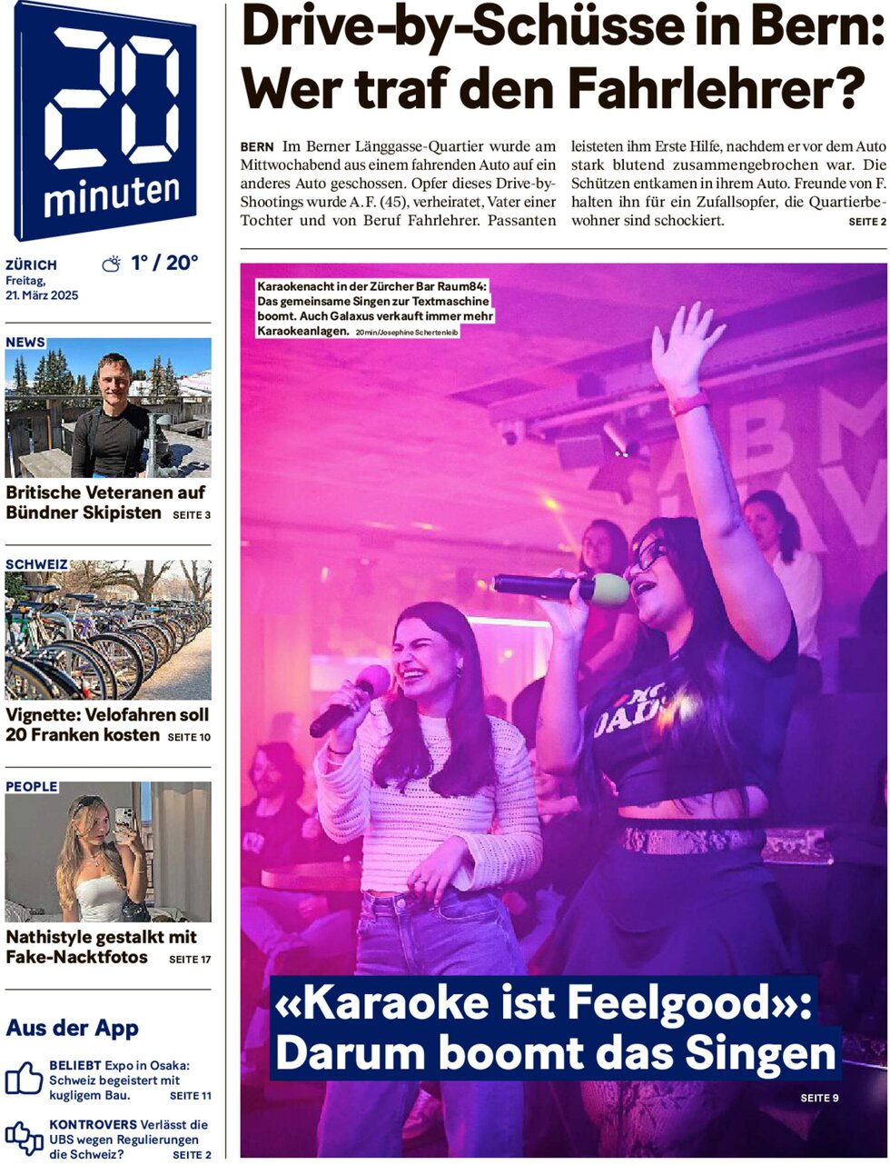 20 Minuten - Front Page - 03/21/2025