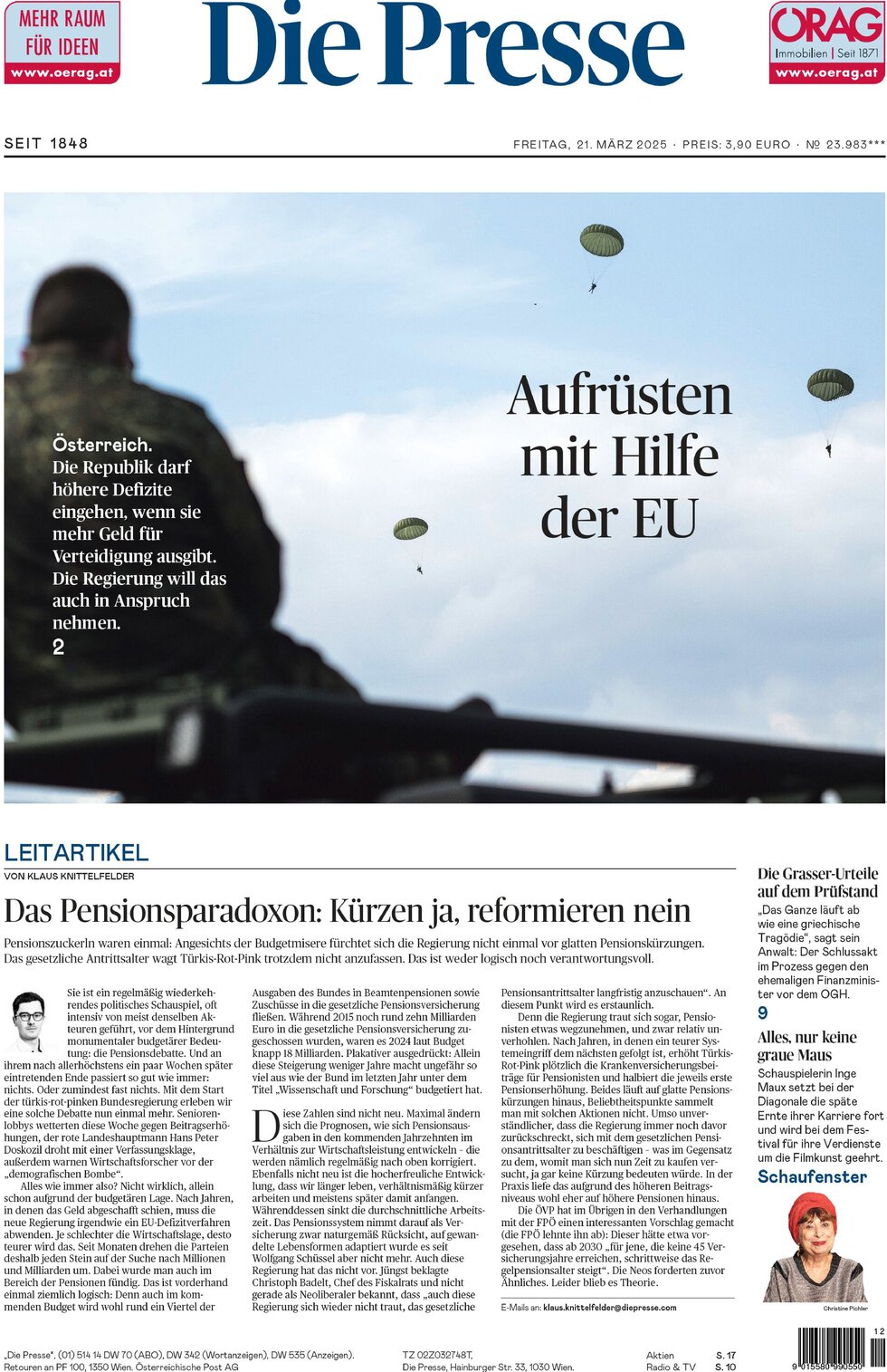 Die Presse - Front Page - 03/21/2025