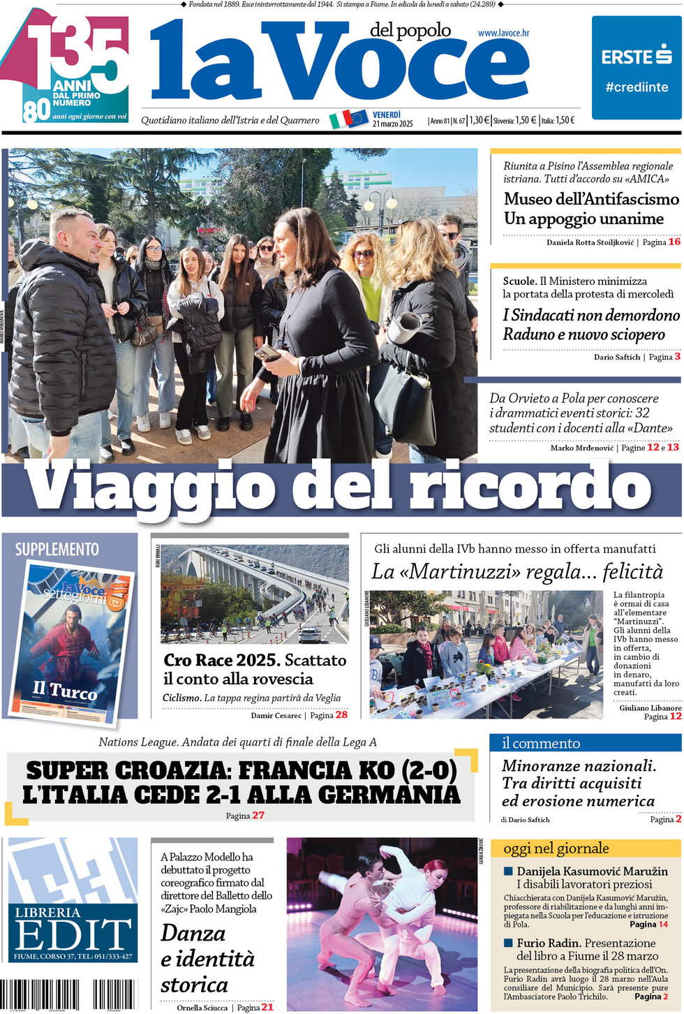 La Voce del popolo - Front Page - 03/21/2025