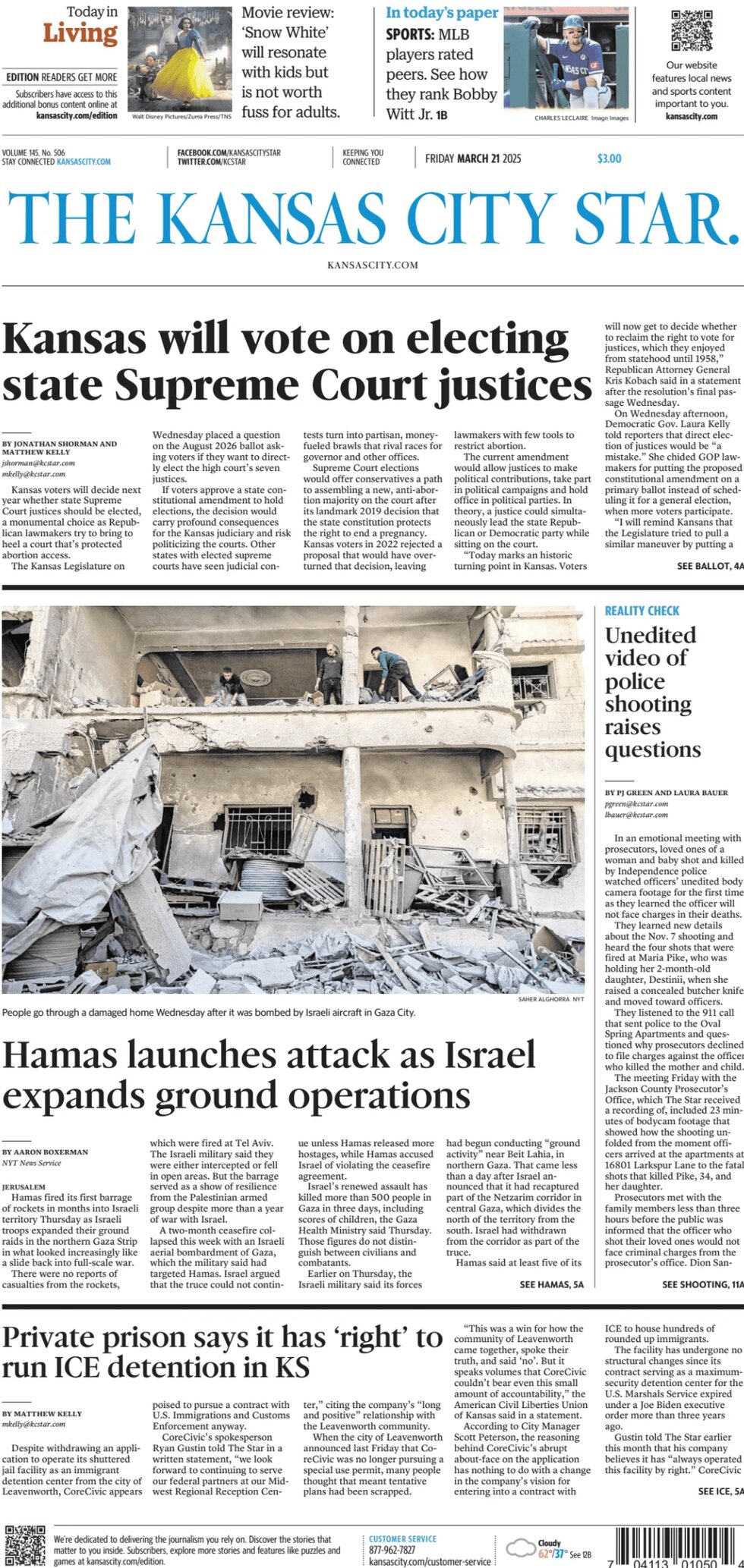 The Kansas City Star - Cover - 03/21/2025
