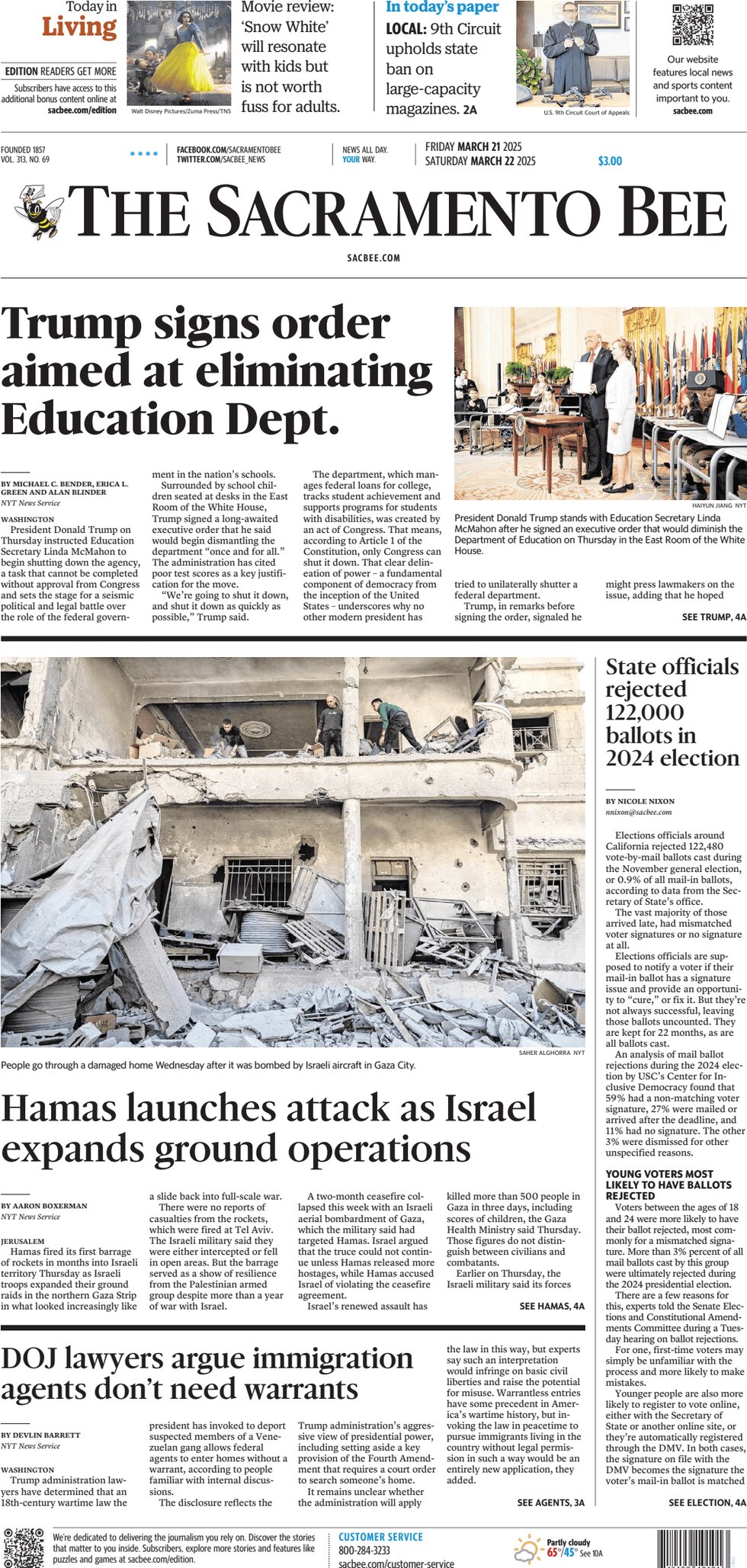 The Sacramento Bee - Cover - 03/21/2025