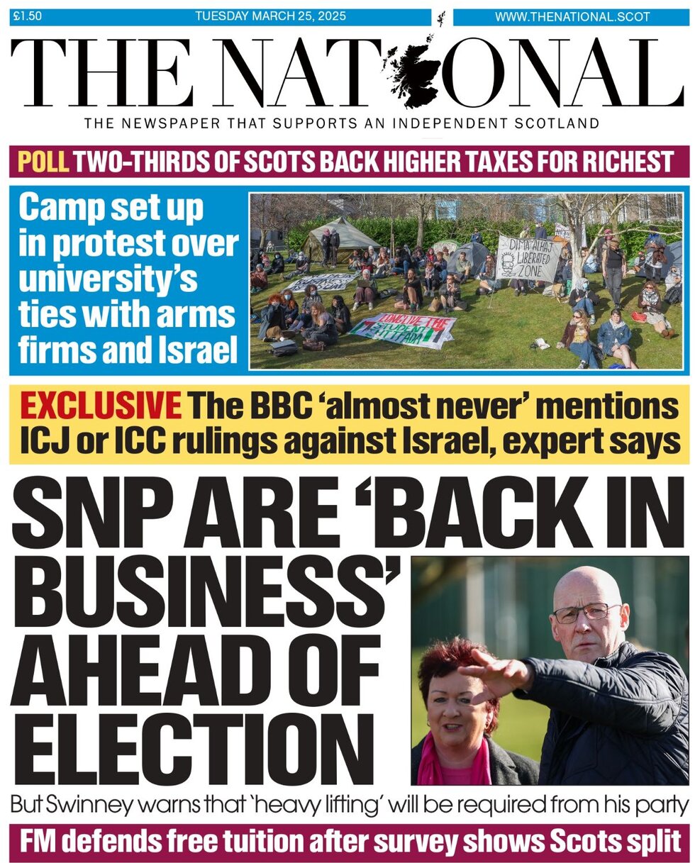 The national scotland today s front page 25 03 2025