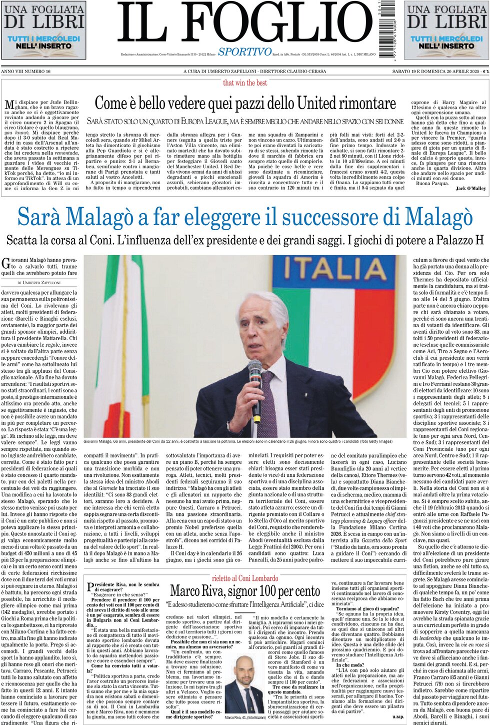 Il Foglio Sportivo - Cover - 04/20/2025