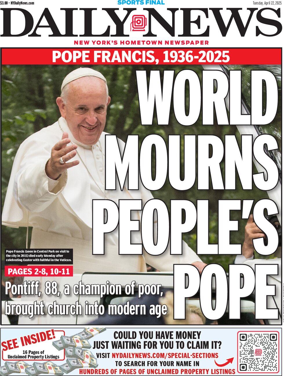 Daily News (New York) - Cover - 04/22/2025