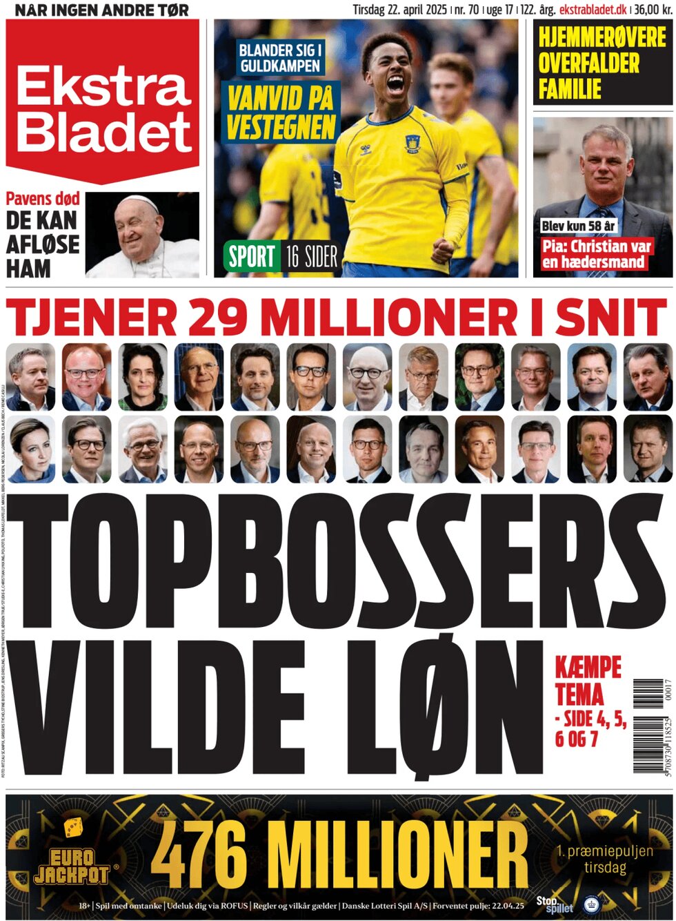 Ekstra Bladet - Front Page - 04/22/2025