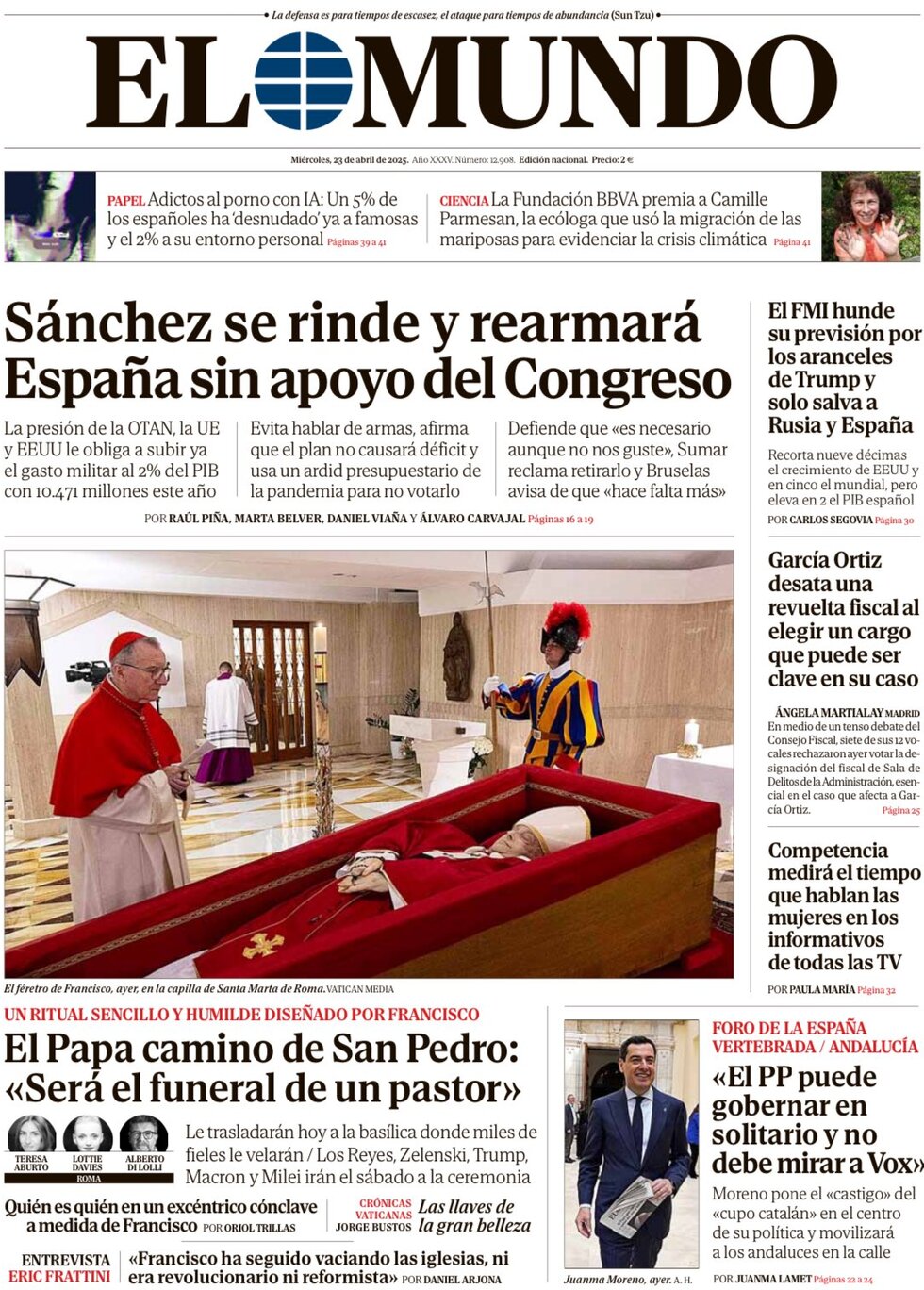 El Mundo - Front Page - 04/23/2025