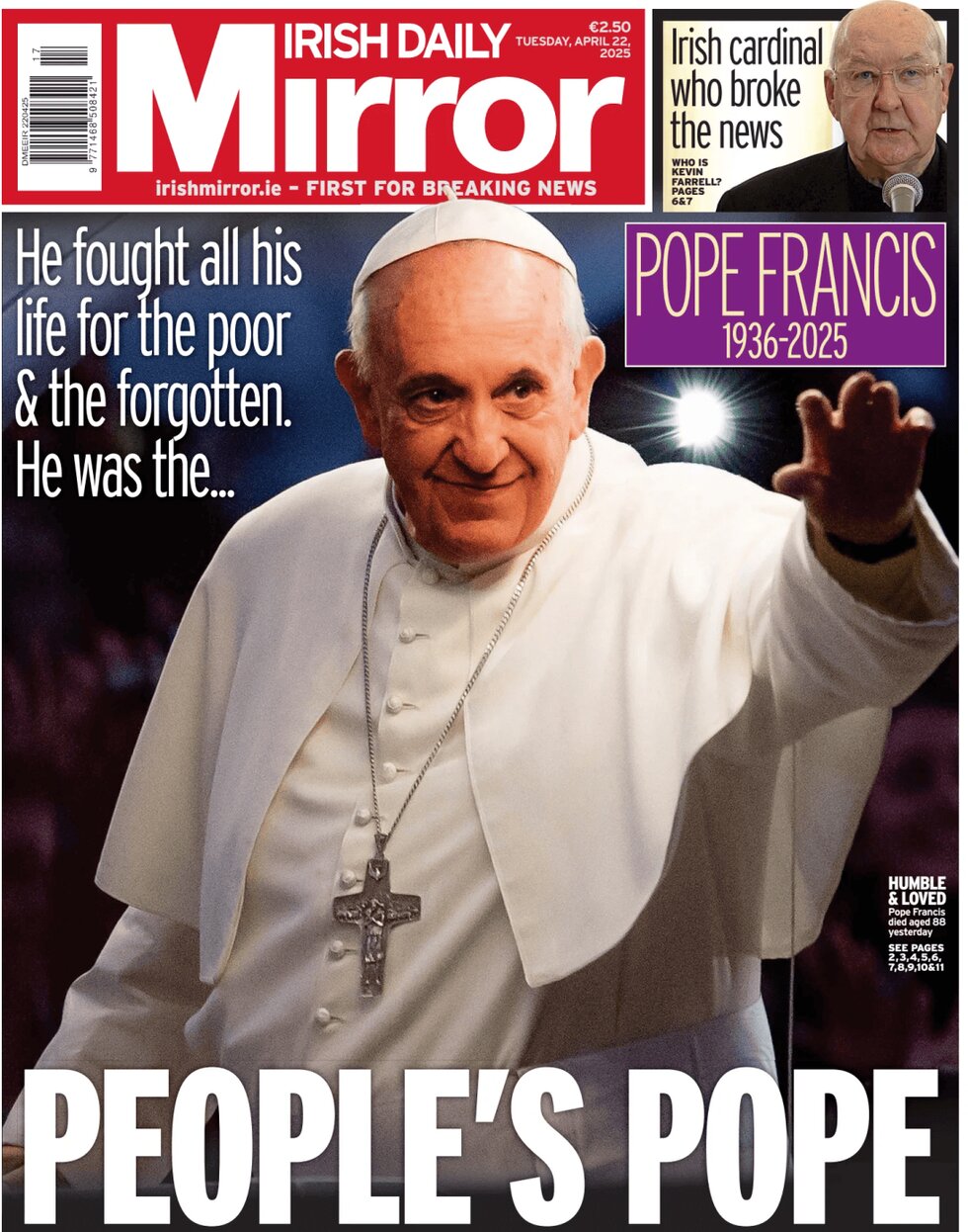 Irish Daily Mirror - Front Page - 04/22/2025