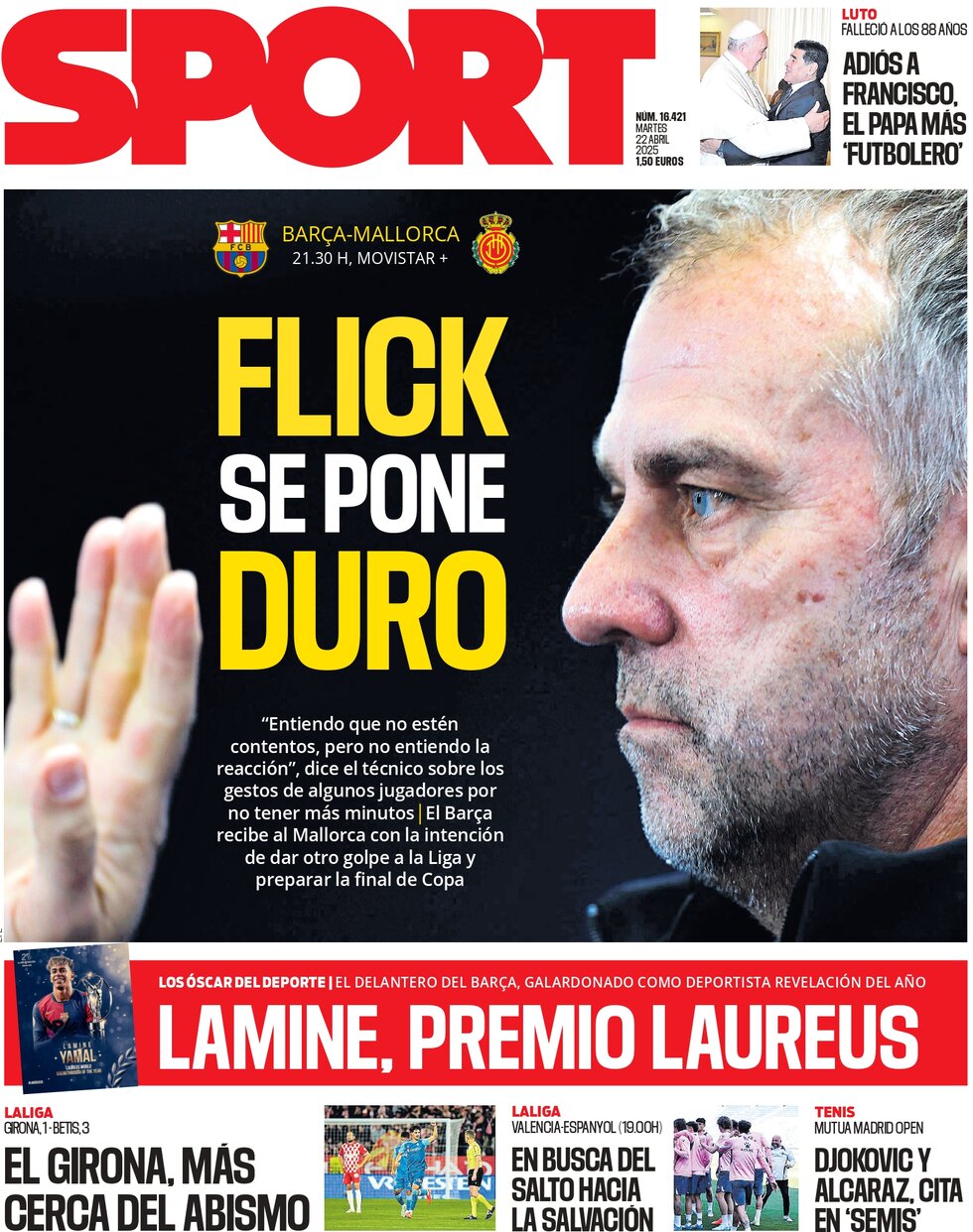 SPORT (Barcelona) - Front Page - 04/22/2025
