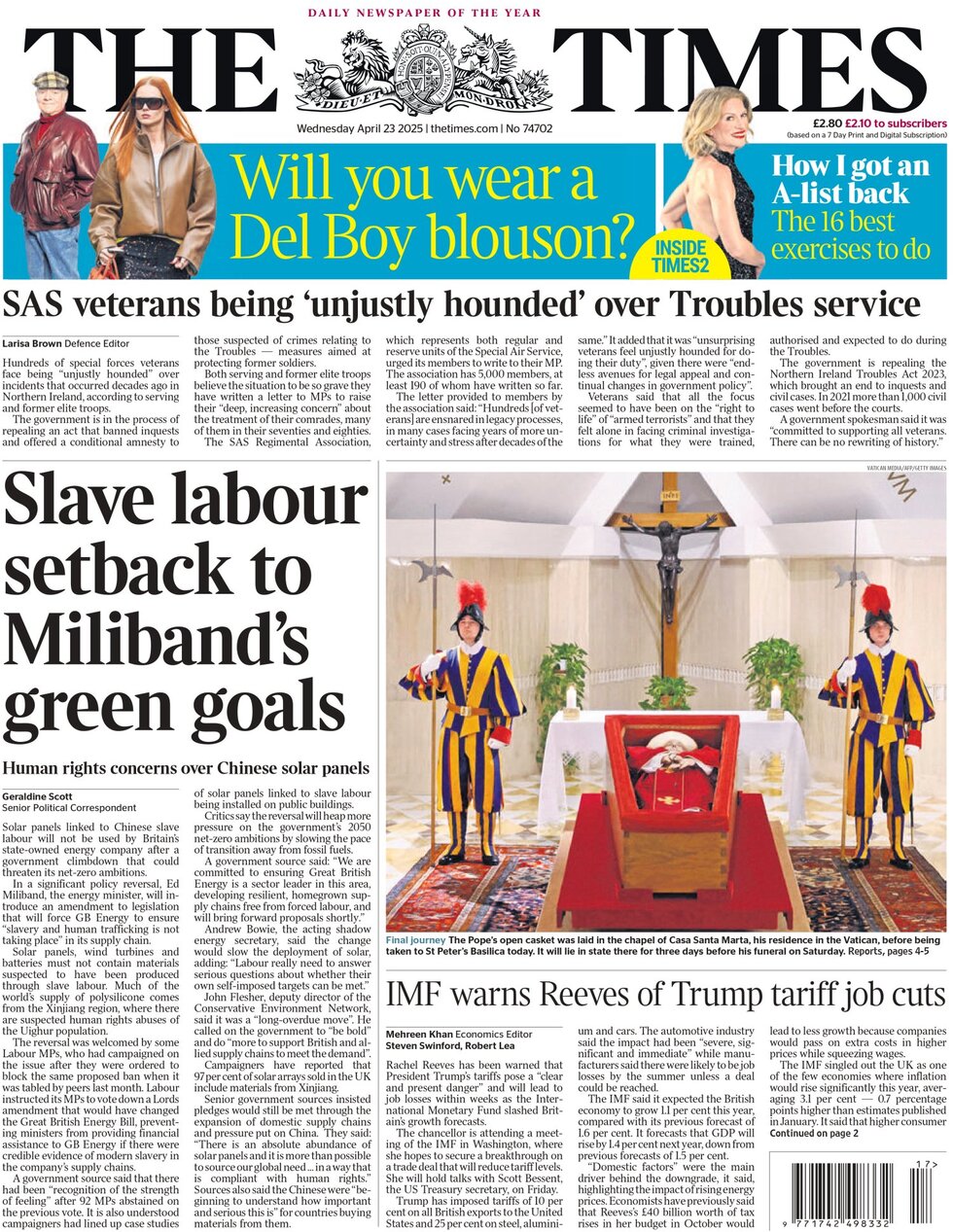 The Times - Front Page - 04/23/2025