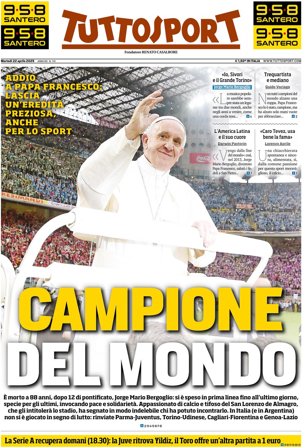Tuttosport - Front Page - 04/22/2025