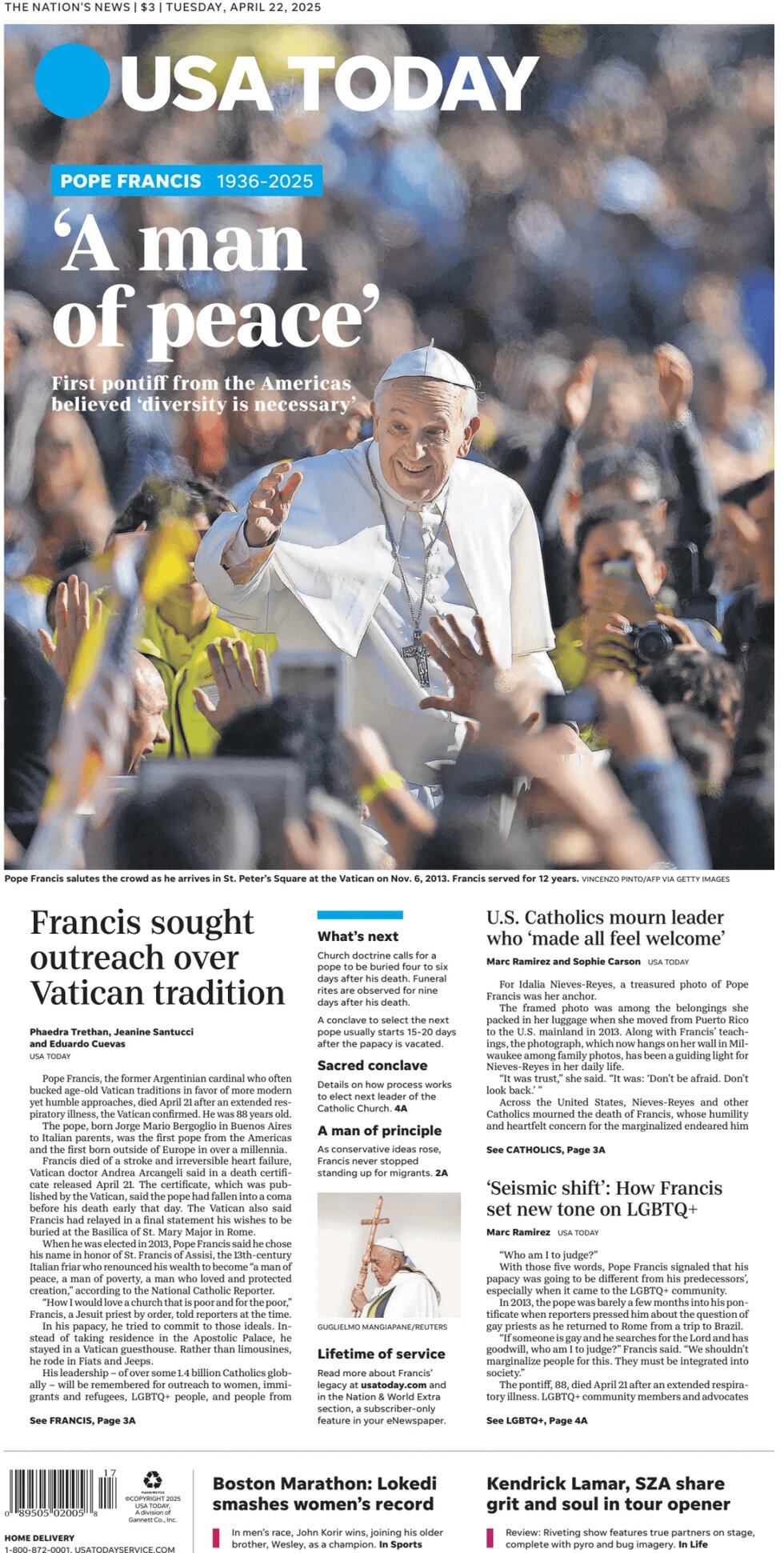 USA Today - Cover - 04/22/2025