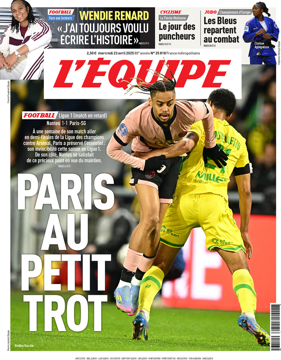 L'Equipe - Front Page - 04/23/2025
