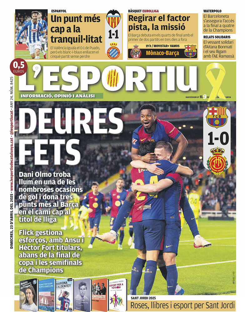 L'Esportiu - Front Page - 04/23/2025