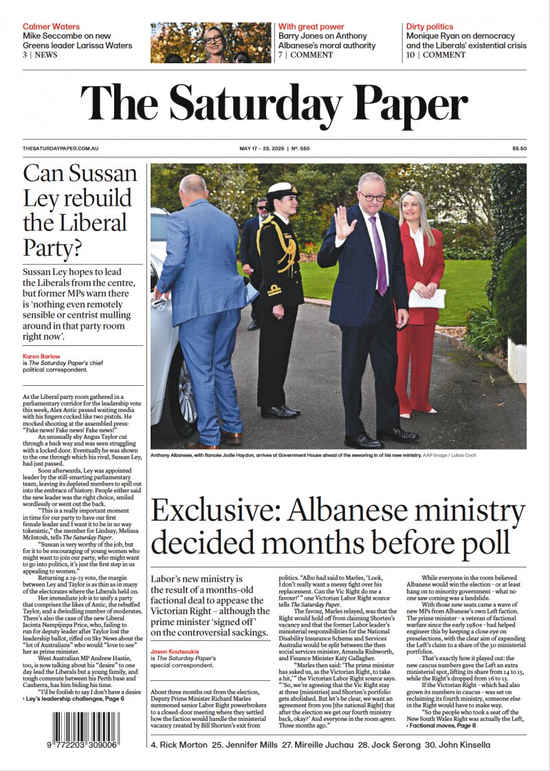 The Saturday Paper - Cover - 05/17/2025