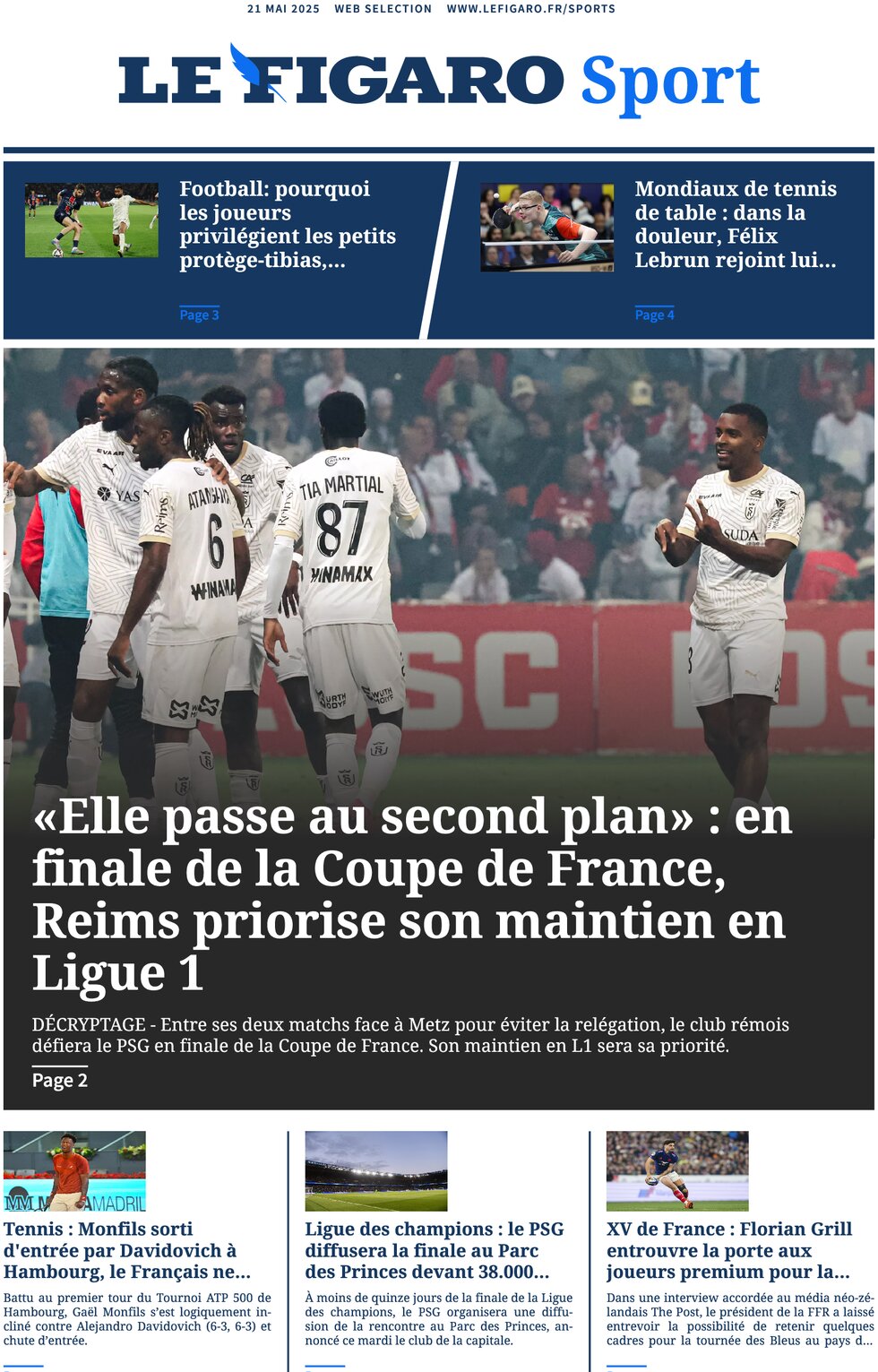 Le Figaro SPORT - Front Page - 05/21/2025