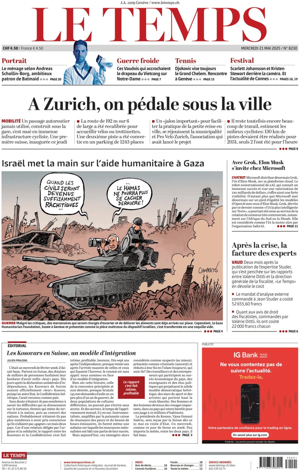Le Temps - Front Page - 05/21/2025