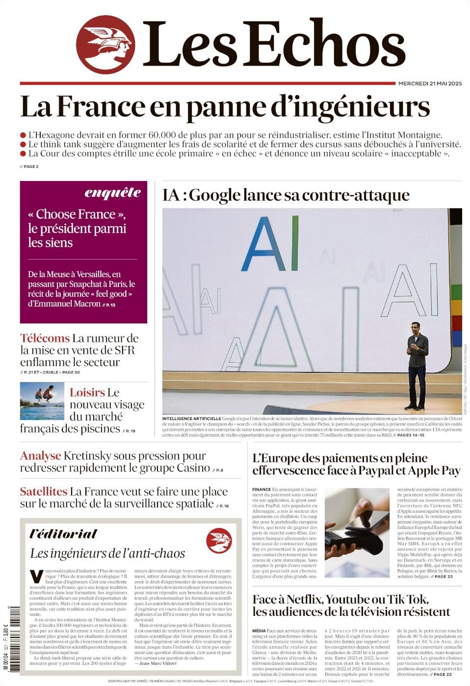 Les Échos - Front Page - 05/21/2025