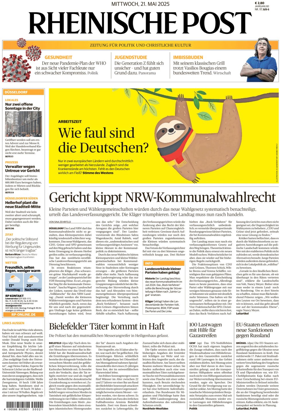 Rheinische Post - Front Page - 05/21/2025