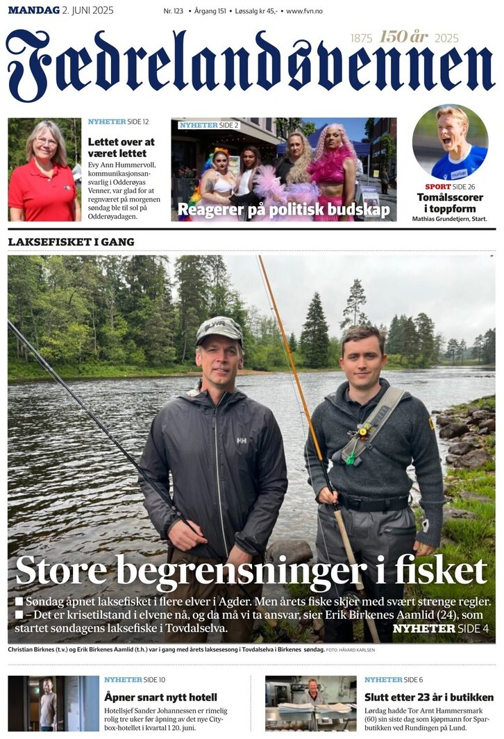 Fædrelandsvennen - Front Page - 06/02/2025