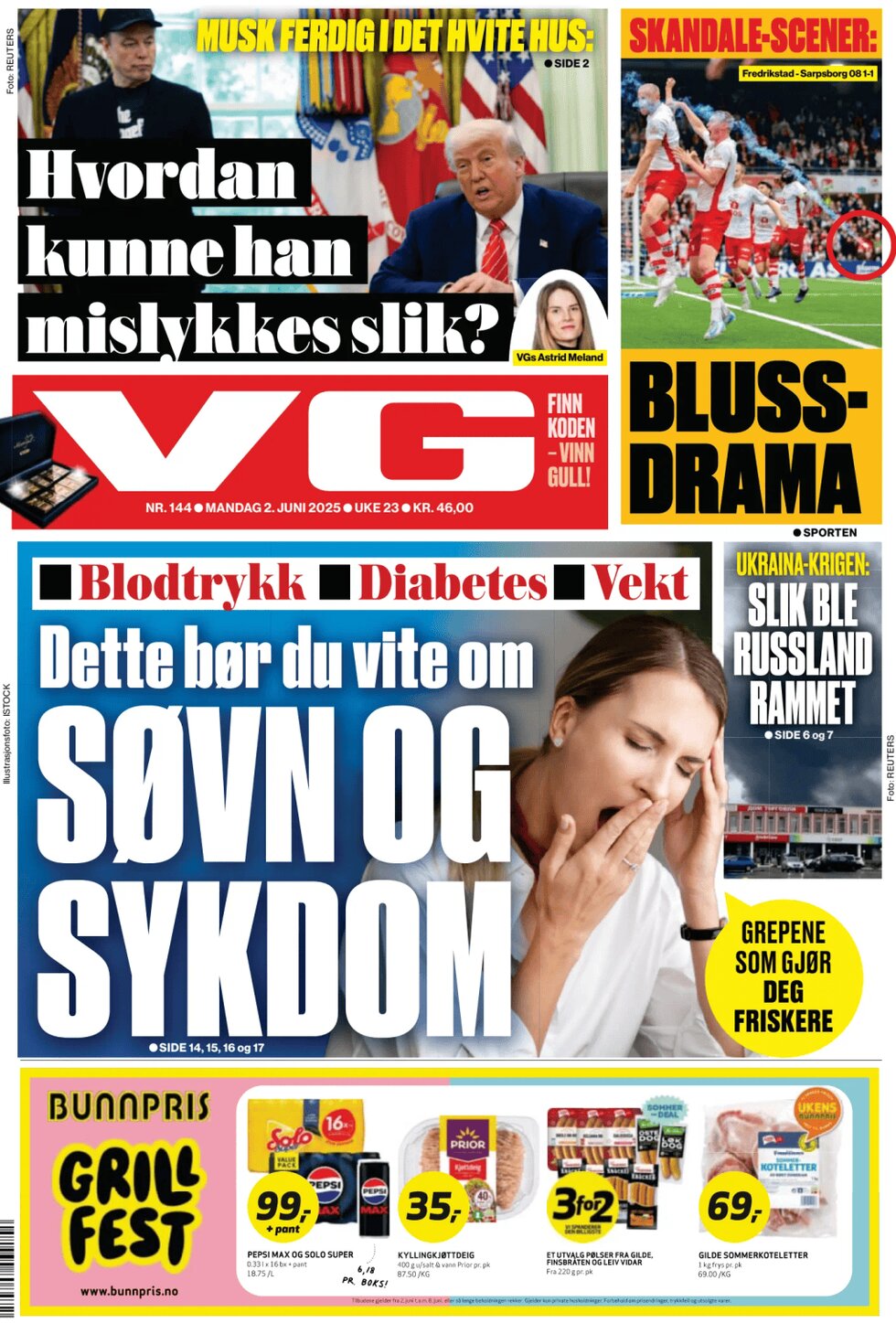 Verdens Gang (VG) - Front Page - 06/02/2025