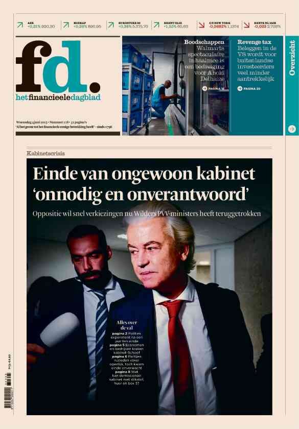 Het Financieele Dagbladm (FD) - Front Page - 06/04/2025