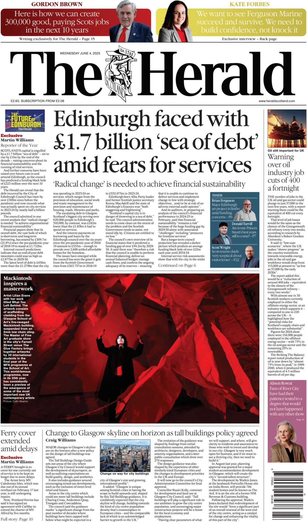 The herald scotland today s front page 04 06 2025