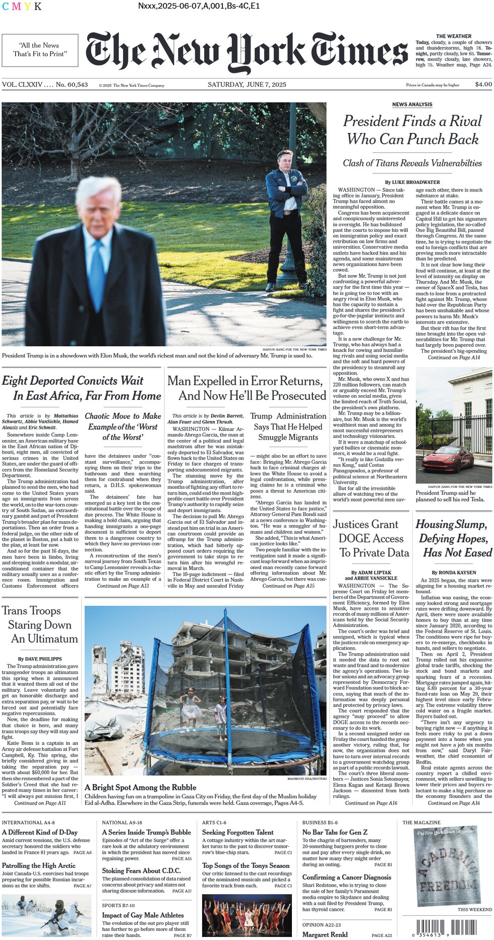 The New York Times - Today's Front Page, 07/06/2025