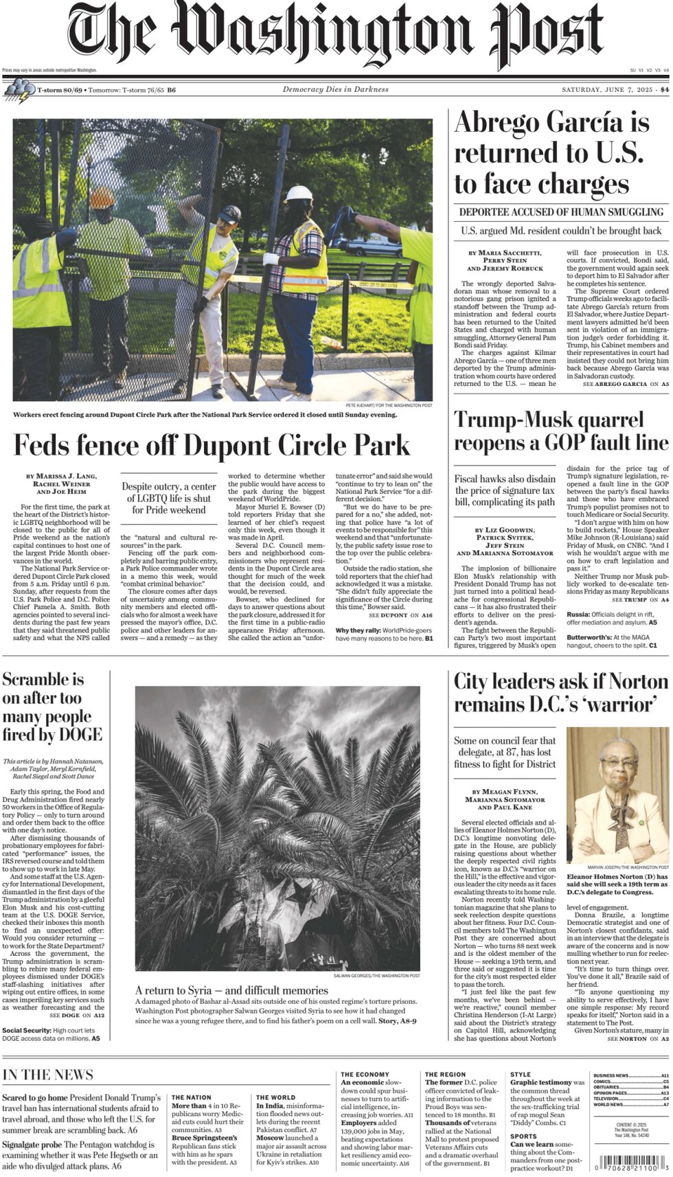 The Washington Post - Cover - 06/07/2025