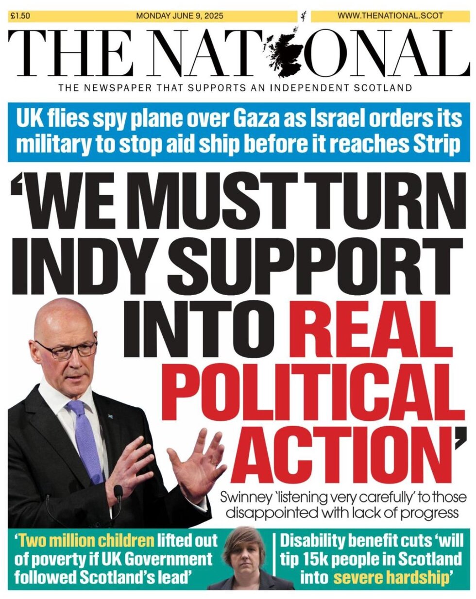 The national scotland today s front page 09 06 2025