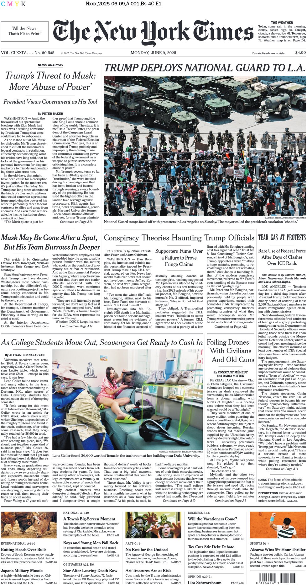 The New York Times - Cover - 06/09/2025