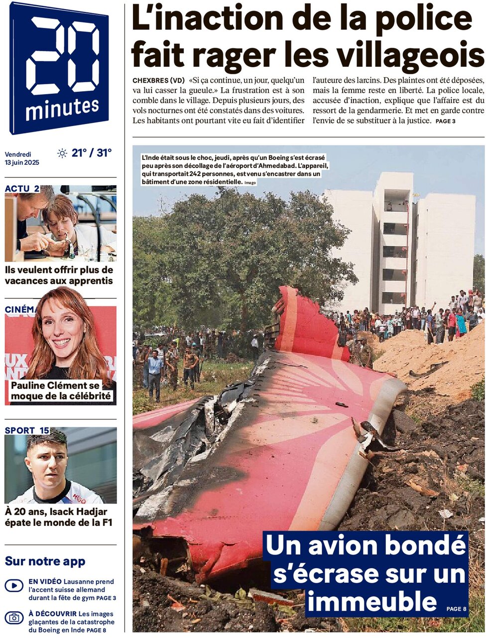 20 Minutes - Front Page - 06/13/2025