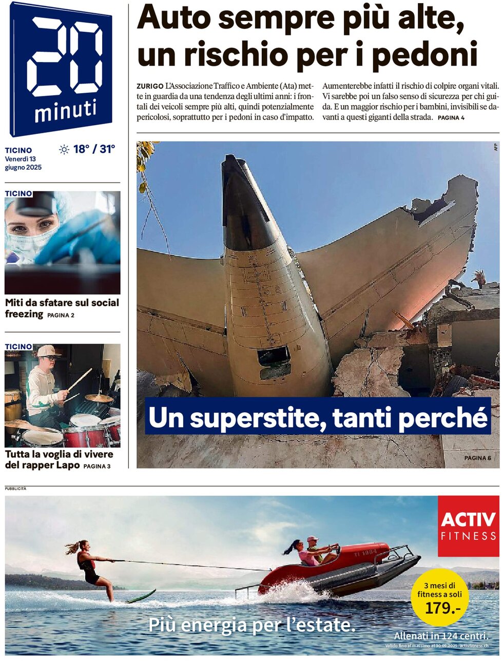 20 Minuti - Front Page - 06/13/2025