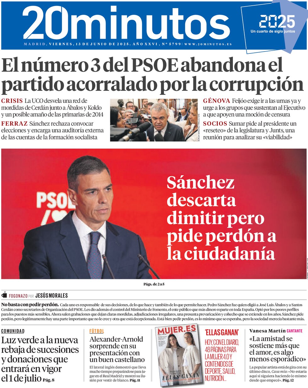 20 minutos (Madrid) - Front Page - 06/13/2025