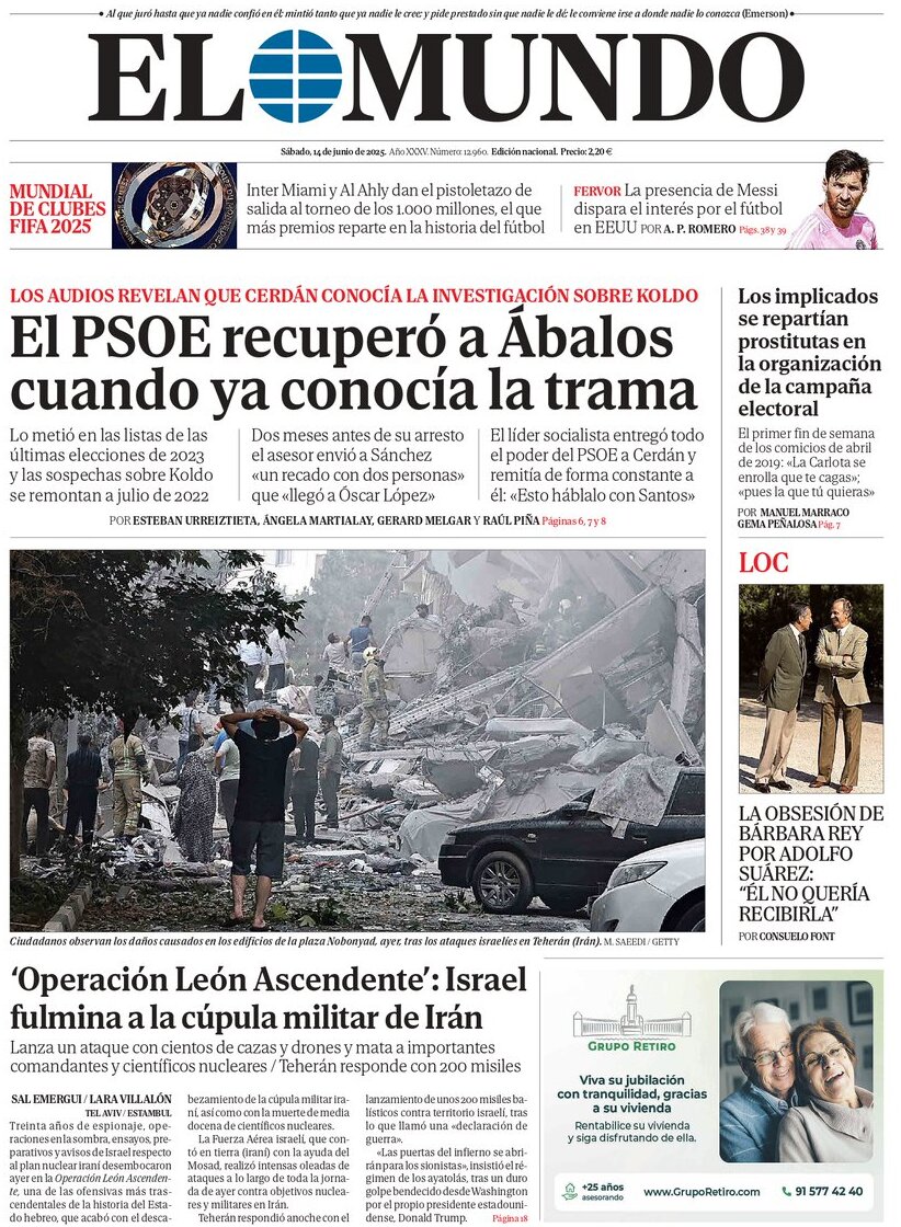 El Mundo - Front Page - 06/14/2025