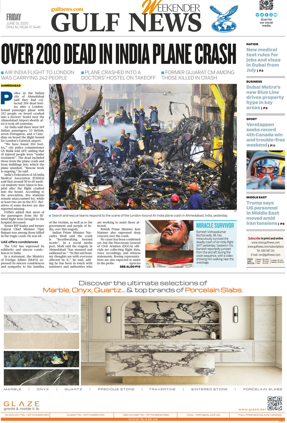 Gulf News - Front Page - 06/15/2025