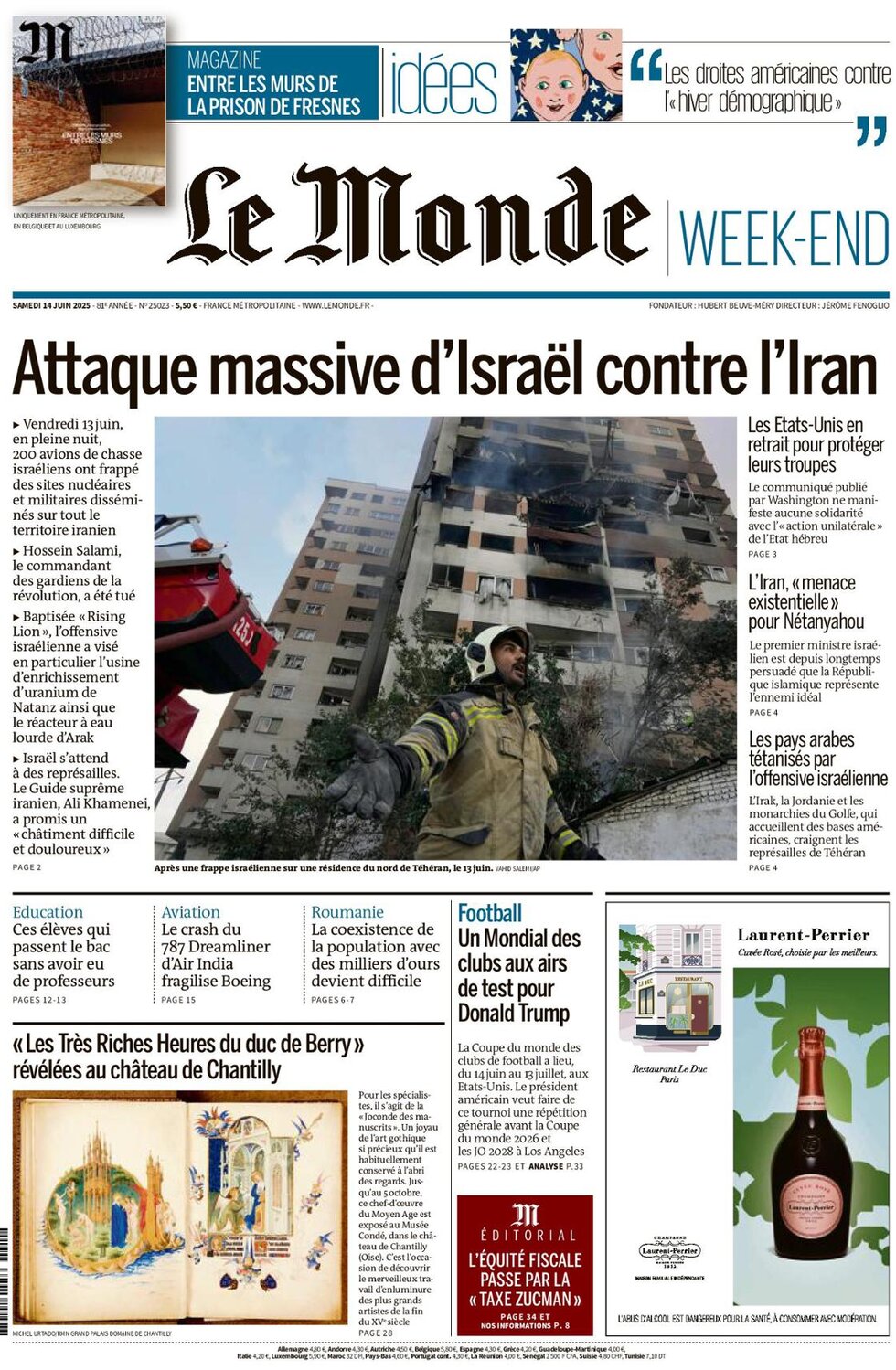 Le Monde - Front Page - 06/14/2025