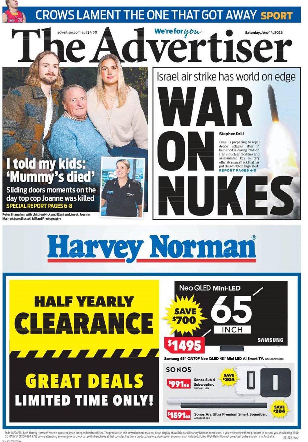 The Advertiser - Front Page - 06/14/2025