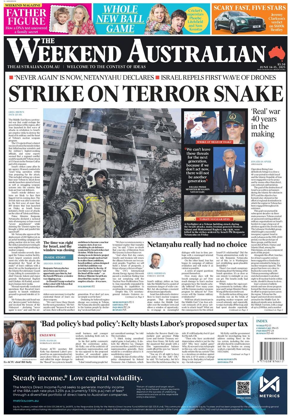 The Australian - Front Page - 06/15/2025