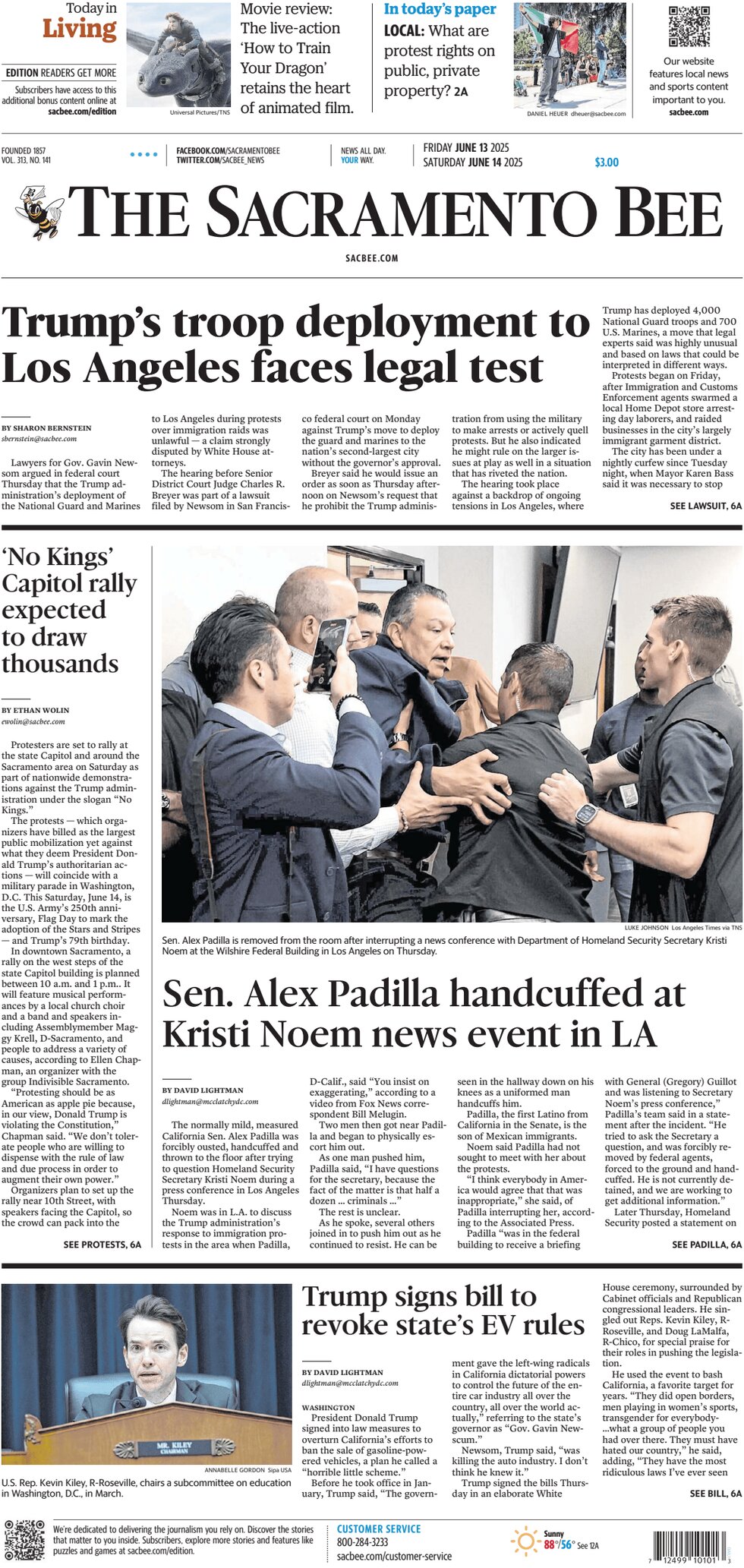 The Sacramento Bee - Cover - 06/13/2025